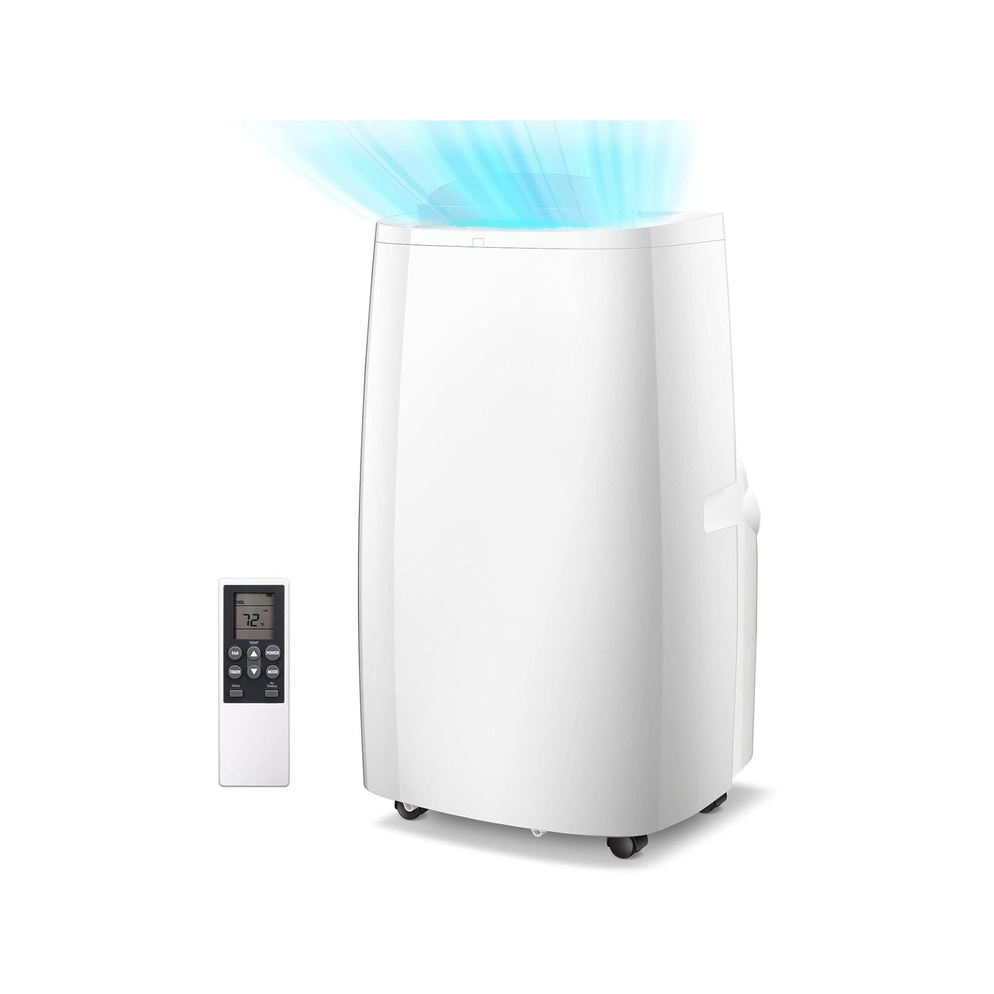 14,000 BTU Portable AC with Remote! Cools Rooms up to 700 Sq.Ft. 3 in 1 Function, Digital Display, 24H Timer, Installation Kit