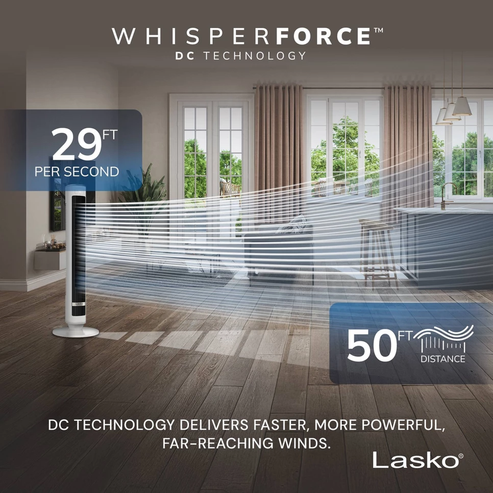 Lasko 40" 12H Timer Remote Control Oscillating Tower Fan