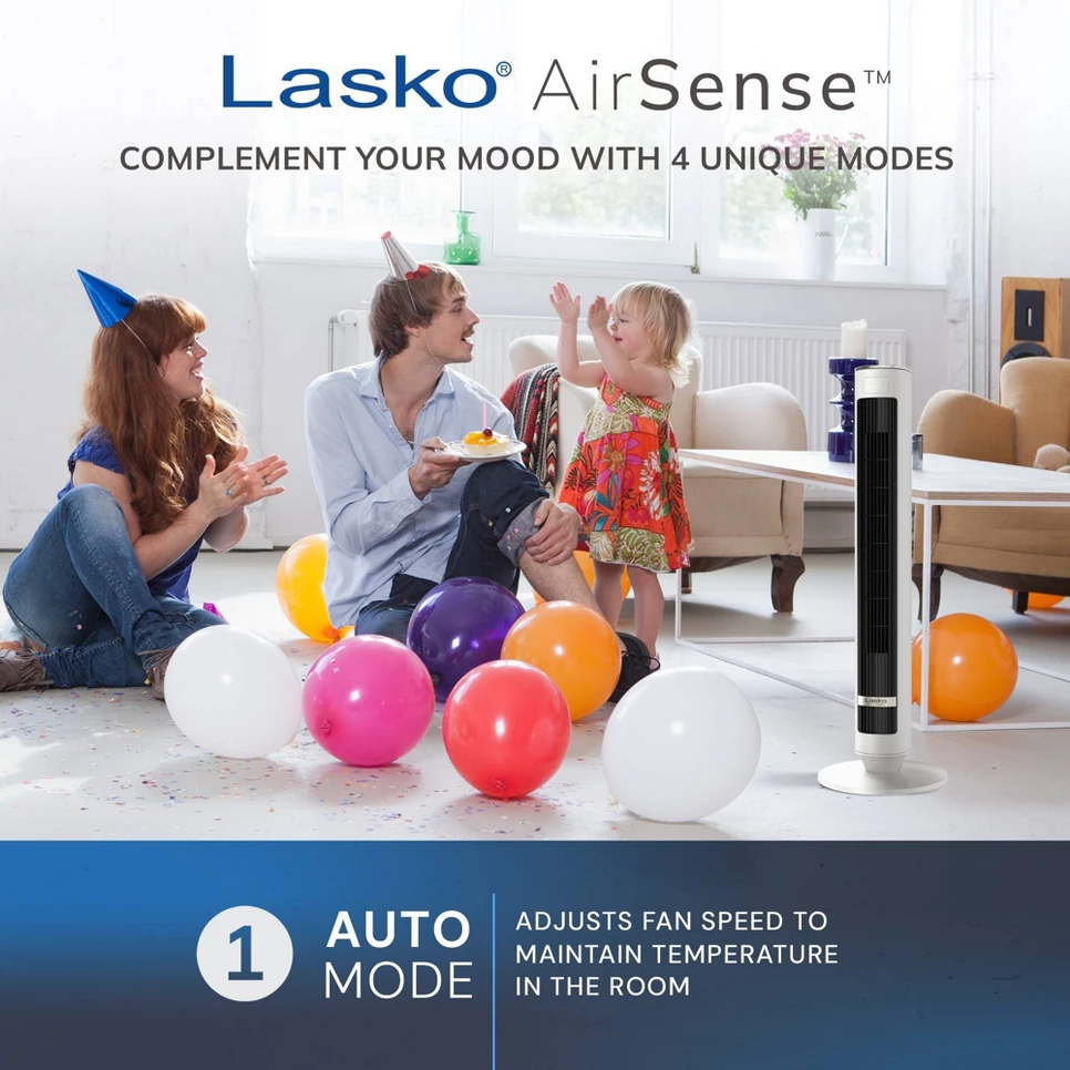 Lasko 40" 12H Timer Remote Control Oscillating Tower Fan