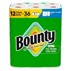 Bounty Select-A-Size Paper Towels - 12 Triple Rolls - 2-Ply - 123 Sheets